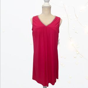 MSK Pink Sleeveless V Neck Dress size Petite Large